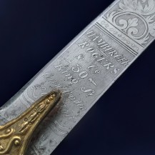 British c1860 Warwickshire Yeomanry Cavalry Officers Full Dress Mameluke Sword by Hamburger Rogers and Co 15